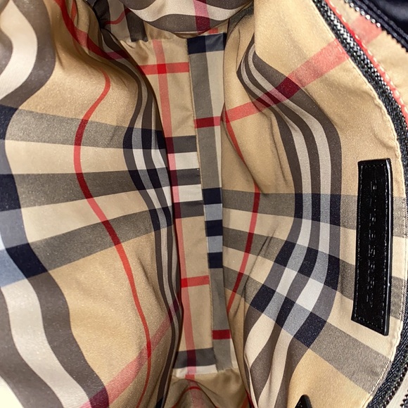 SOLD- Burberry Tote Bag with Leather Trim - Picture 3 of 9
